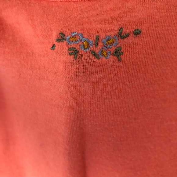 Aerie Softest Flower Embroidered Coral Tank - Picture 3 of 5